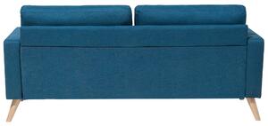 Sofa w stylu retro tapicerowana dwuosobowa pikowana niebieska tkanina Kalmar Beliani