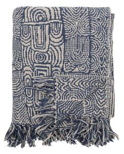 Niebieski koc z mieszanki bawełny 130x160 cm Bresso – Bloomingville