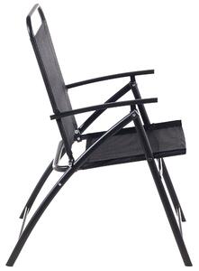 Zestaw 4 krzeseł ogrodowych czarny metalowa rama poliester składany Livo Beliani