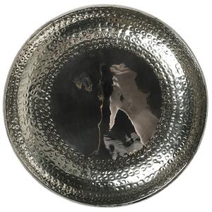Dekoracyjna misa metalowa okrągła 39 cm srebrna patera Tanis Beliani