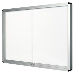 Gablota wewnętrzna z przesuwanymi drzwiami, biała magnetyczna, 967 x 706 mm