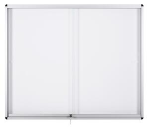 Bi-Office Gablota wewnętrzna z przesuwanymi drzwiami, biała magnetyczna, 967 x 706 mm