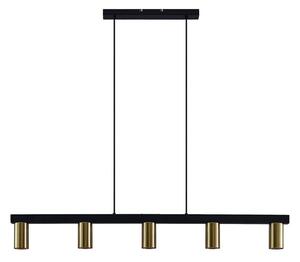 Lindby - Baliko 5 Lampa Wisząca Black/Brass