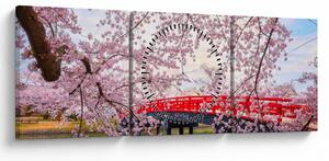 Obraz - Hirosaki, Japonia (z zegarem) (90x30 cm)