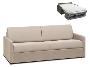 4-osobowa kanapa z ekspresowym mechanizmem rozkładania z tkaniny CALIFE - Kolor: beżowy - Wymiary miejsca do spania: 160 cm - Materac 22 cm