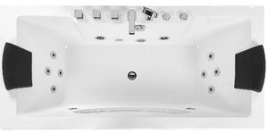 Wanna z hydromasażem LED 170 x 80 cm z zagłówkami akrylowa biała Hawes Beliani