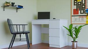 Białe biurko proste klasyczne komputerowe 100 cm - Oraso 4X