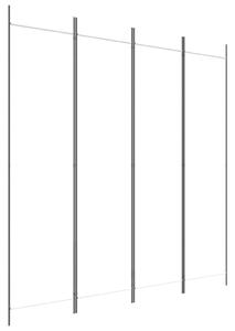 Parawan 4-panelowy, biały, 200x200 cm, tkanina