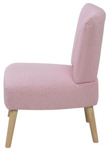Fotel tapicerowany drewniane nóżki ozdobne oparcie różowy Vaasa Beliani