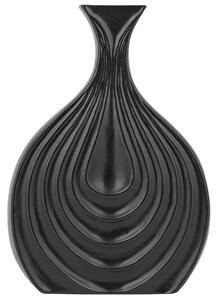 Kamionkowy wazon dekoracyjny 25 cm ozdoba stołu czarny Thapsus Beliani