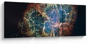 Obraz - Mgławica Krab (z zegarem) (90x30 cm)