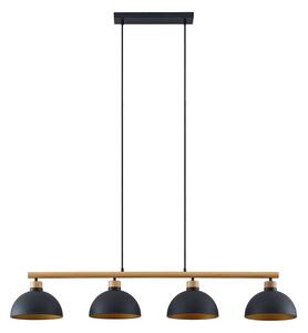 Lindby - Tirzana 4 Lampa Wisząca Black/Light Wood