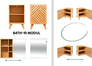 Szafka łazienkowa Bath n'modul, zamykana, bambus, 70 cm