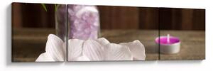 Obraz - Świeca i orchidee (170x50 cm)