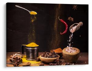 Obraz - Przyprawy w ruchu (70x50 cm)