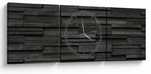 Obraz - Tekstura kamienia (z zegarem) (90x30 cm)