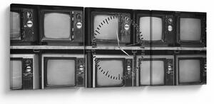 Obraz - Retro TV (z zegarem) (90x30 cm)
