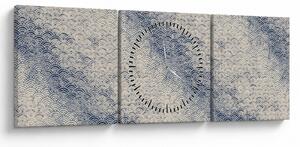 Obraz - Wzór fali (z zegarem) (90x30 cm)
