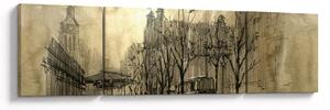 Obraz - Szkic miasta (170x50 cm)
