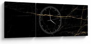 Obraz - Tekstura marmuru (z zegarem) (90x30 cm)