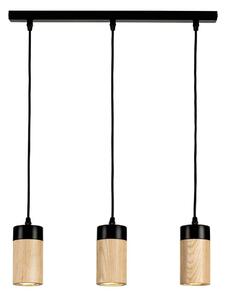 Envostar - Plain 3 Lampa Wisząca Black/Wood