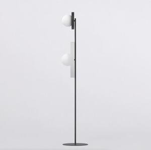 Lampa stojąca podłogowa nowoczesna czarno-biała okrągłe talerze 2xG9 8W KISS Emibig