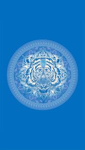 Szybkoschnący ręcznik plażowy TIGER 100x180 cm niebieski, 100% mikrofibra