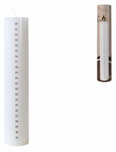 PROMOCJA Świeca adwentowa NUMIRA 25 cm, biała II. jakość