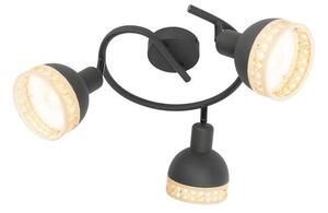 Lindby - Lonnaris 3 Round Lampa Sufitowa Black/Nature