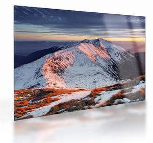 Obraz na szkle - Zimowa panorama górska II. (70x50 cm)