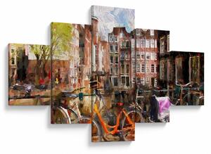 Obraz - Amsterdam, malarstwo (125x70 cm)