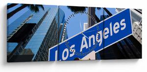 Obraz - Los Angeles (z zegarem) (90x30 cm)