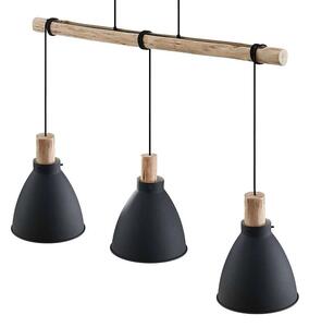 Lindby - Trebale 3 Lampa Wisząca Black/Wood