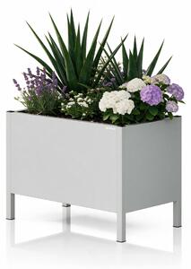 Osłona donica na kwiaty metalowa duża szara: DAISY 500 x 400 x 300 mm