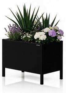 Osłona donica na kwiaty metalowa duża czarna: DAISY 500 x 400 x 300 mm