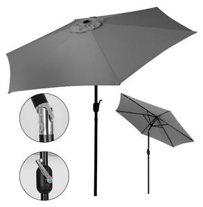 Duy skony amany parasol ogrodowy z korb, 6 eberek, szary 270 cm