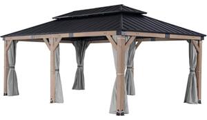 Drewniana altana ogrodowa Orlando Premium 3,6 x 6 m CoverTech szara