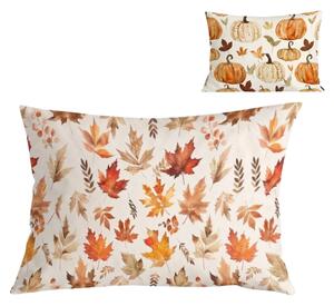 Flanelowa poszewka na poduszkę LEAVES & PUMPKINS 50x70 cm, kolorowy