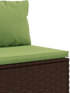 Zestaw Mebli Ogrodowych Komplet Wypoczynkowy Z Poduszkami 5-Częściowy Brązowy Rattan Na Taras Balkon Ogród