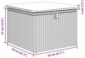 Zestaw Mebli Ogrodowych Komplet Wypoczynkowy Narożny Z Poduszkami 9-Częściowy Beżowy Rattan Na Taras Balkon Ogród