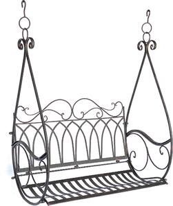 DanDiBo Wisząca Ławka Metalowa Brązowa Odporna na warunki atmosferyczne Huśtawka Gondola Wiszące Krzesło 1868 2-osobowa Ławka Ogrodowa