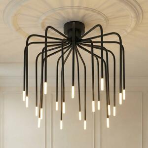 Lampa sufitowa Ariadne Lucande, możliwość ściemniania, czarny, salon / jadalnia, metal, nowoczesny