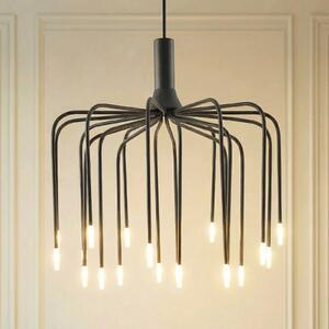 Lampa wisząca Ariadne Lucande, możliwość ściemniania, czarny, salon / jadalnia, metal, nowoczesny