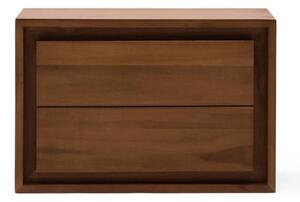 Ciemnobrązowa wisząca szafka pod umywalkę z litego drewna tekowego 60x40 cm Kenta – Kave Home