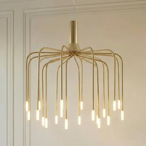 Lampa wisząca Ariadne Lucande, możliwość ściemniania, mosiężny / złoty, salon / jadalnia, metal, nowoczesny