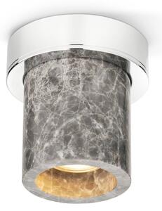 DESIGN BY US Lampa sufitowa Miss Marble, możliwość ściemniania, aluminiowy / szary / cynkowy, łazienka, kamień, design