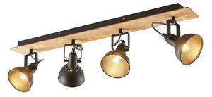 Lindby - Aylis 4 Lampa Sufitowa Black/Wood