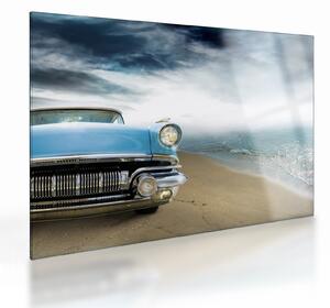 Obraz na szkle - Kabriolet w stylu vintage (70x50 cm)