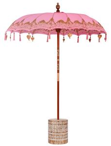 Baliński Parasol z Bazą Różowy 185 x 185 x 260 cm