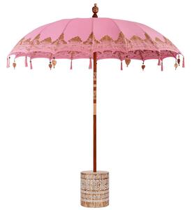 Baliński Parasol z Bazą Różowy 215 x 215 x 260 cm